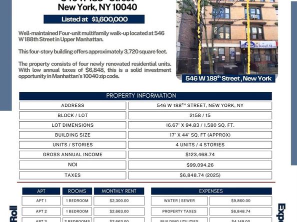 546 W 188th Street, New York (Manhattan) NY 10040