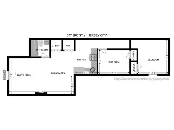 277 3rd St 1, Jersey City NJ 07302
